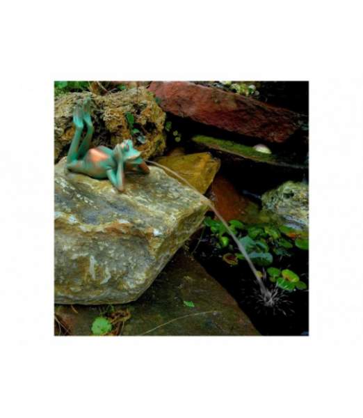 EIN F-FROGLYING-OTT Figur eines liegenden Frosches, 7kg, Höhe: 20cm, Breite: 30cm, Frosch 10cm